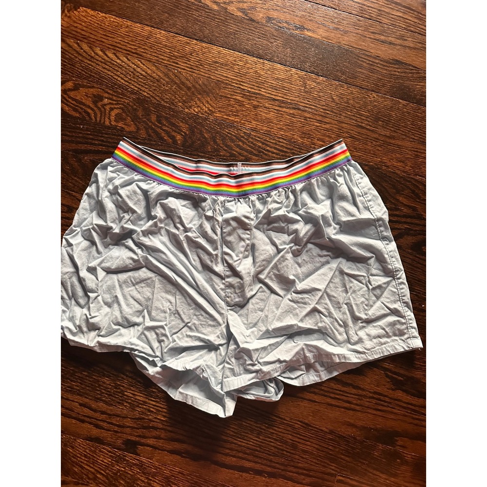 Gilly Hicks Boxer Shorts Women Medium Pink Blue Rainbow Stripe 3-Pack Bundle - Picture 2 of 5